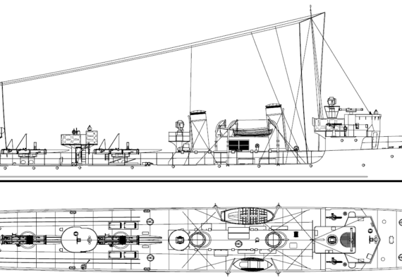 Корабль HDNS Glenten [Torpedo Boat] (1936) - чертежи, габариты, рисунки